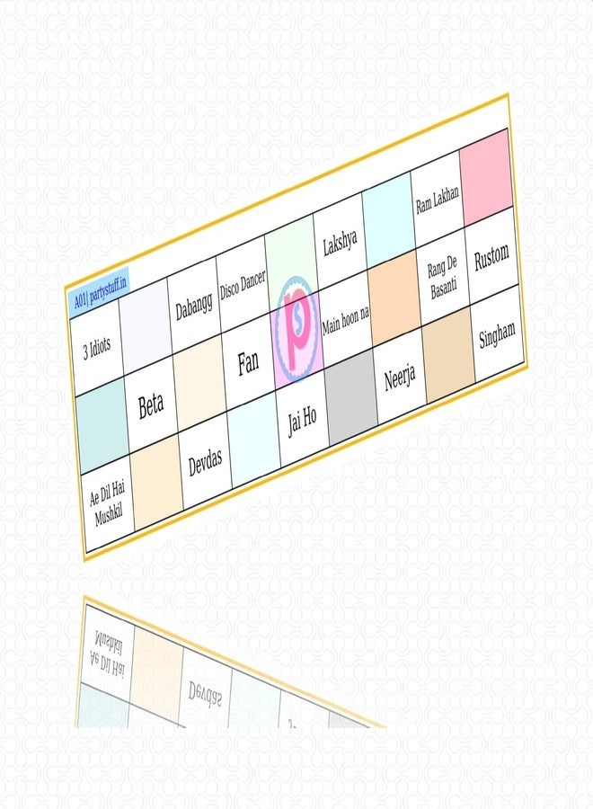 PartyStuff Tambola Housie Tickets Bollywood Movies Dialogues 2 Word Kukuba (20 Cards) - Image 2